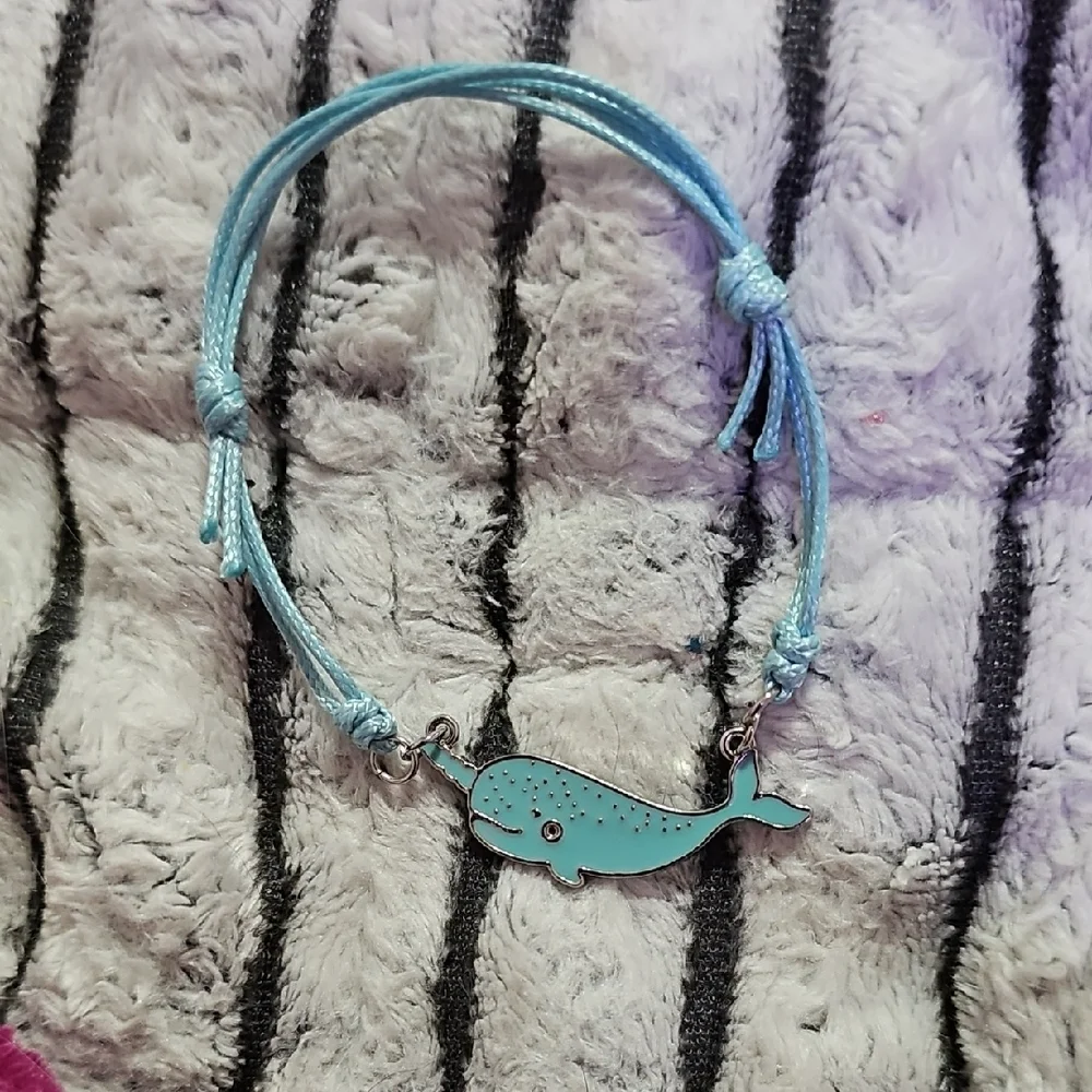Hand Crafted Aqua Narwhal Bracelet. - Picture 1 of 1